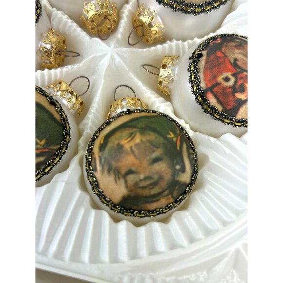 Hummel Set of 6 Vintage Christmas Ball Ornaments West Germany Original Box Decor - Picture 10 of 15